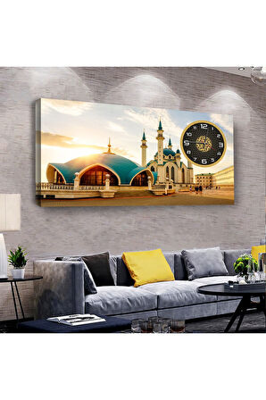 Cami Manzara 100 X 50 Cm Saatli Kanvas Tablo