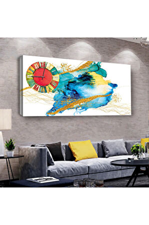 Renkli 100 X 50 Cm Saatli Kanvas Tablo