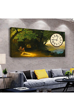 Orman Yolu 100 X 50 Cm Saatli Kanvas Tablo