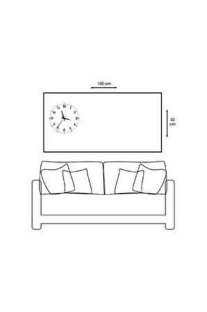 Dolunay Manzara 100 X 50 Cm Saatli Kanvas Tablo