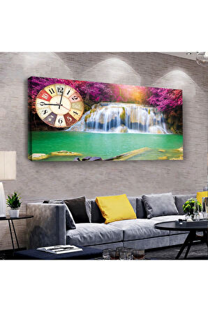 Şehir Manzara 100 X 50 Cm Saatli Kanvas Tablo