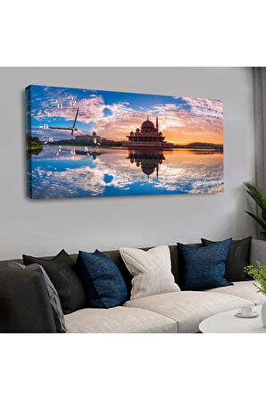 120x60 Saatli Manzara Kanvas Tablo