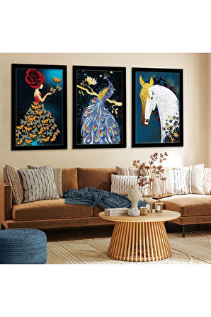 Siyah Ahşap Çerçeveli Modern Tablo