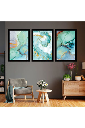 Beyaz Ahşap Çerçeveli Modern Tablo