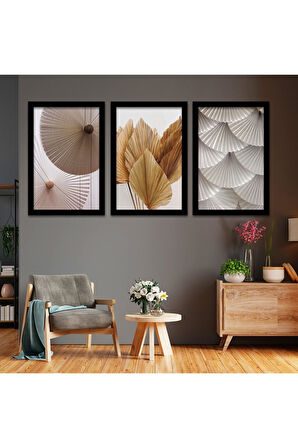 Beyaz Ahşap Çerçeveli Modern Tablo