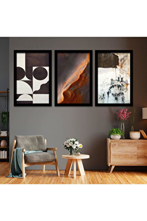 Beyaz Ahşap Çerçeveli Modern Tablo