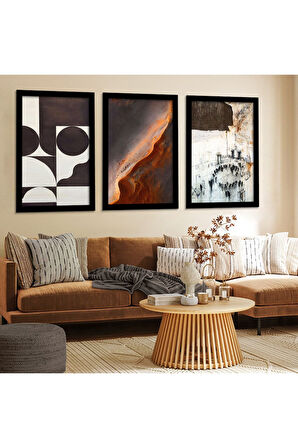 Beyaz Ahşap Çerçeveli Modern Tablo