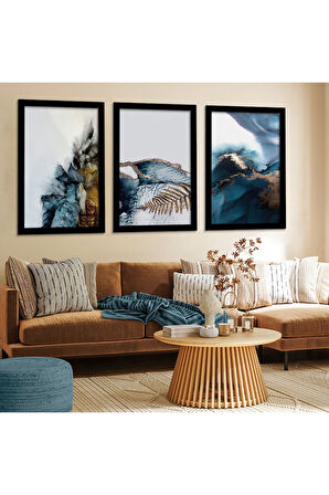 Beyaz Ahşap Çerçeveli Modern Tablo
