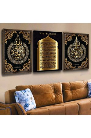 3'lü Kanvas 50 X 70 Cm Ayetel Kürsü Tablo