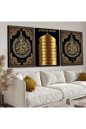 3'lü Kanvas 50 X 70 Cm Ayetel Kürsü Tablo