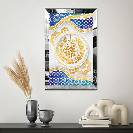 GÜMÜŞ  AYNALI PLEKSİ ÇERÇEVELİ SOYUT DESENLİ TABLO