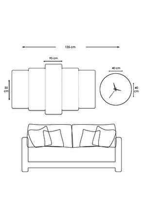 KABE DİNİ MODEL MDF TABLO VE SAAT KOMBİN