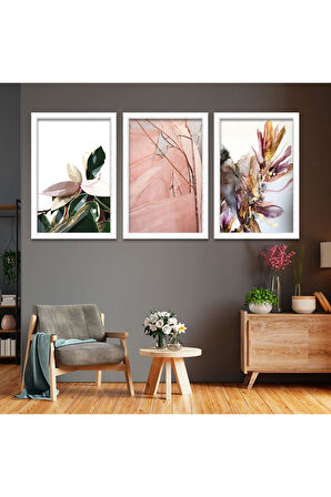 Siyah Ahşap Çerçeveli Çiçek Tablo