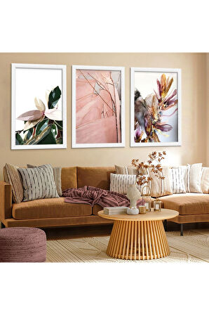 Siyah Ahşap Çerçeveli Çiçek Tablo