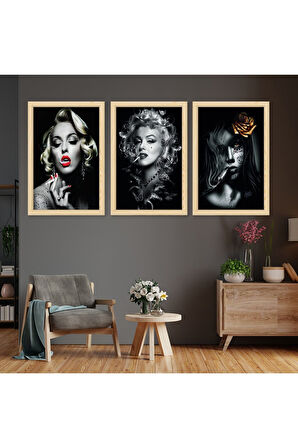 Siyah Ahşap Çerçeveli Marilyn Monroe