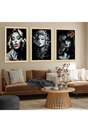 Siyah Ahşap Çerçeveli Marilyn Monroe