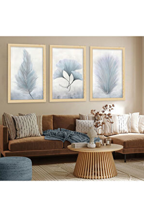 Siyah Ahşap Çerçeveli Beyaz Çiçek Tablo