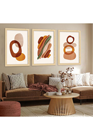 Siyah Ahşap Çerçeveli Kolaj Çizim Modern Tablo