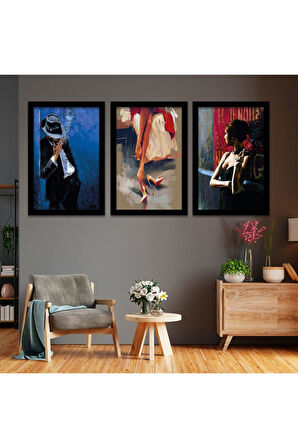 Beyaz Ahşap Çerçeveli Tarz Tablo