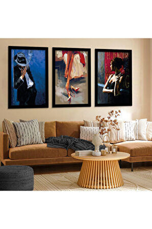 Beyaz Ahşap Çerçeveli Tarz Tablo