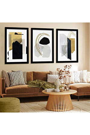 Beyaz Ahşap Çerçeveli Modern Tablo