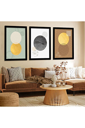 Siyah Ahşap Çerçeveli Kolaj Çizim Tablo