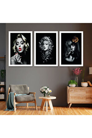 Siyah Ahşap Çerçeveli Marilyn Monroe