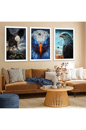 Siyah Ahşap Çerçeveli Kartal Tablo