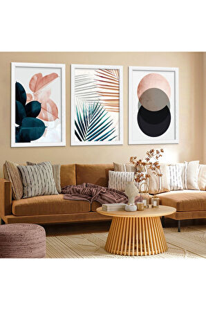 Beyaz Ahşap Çerçeveli Modern Tablo