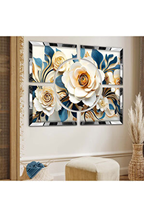 ÇİÇEK DESEN PLEKSİ KENAR TABLO SETİ