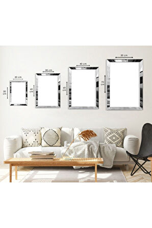 Gold Aynalı Pleksi Çerçeveli Kadın Üçlü Mdf Tablo Seti