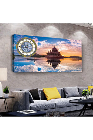 Tac Mahal 120 X 60 Saatli Kanvas Tablo