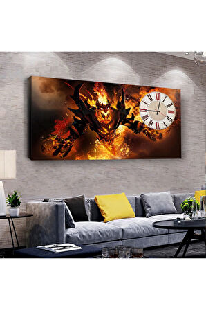 Sanal Dünya 120 X 60 Saatli Kanvas Tablo