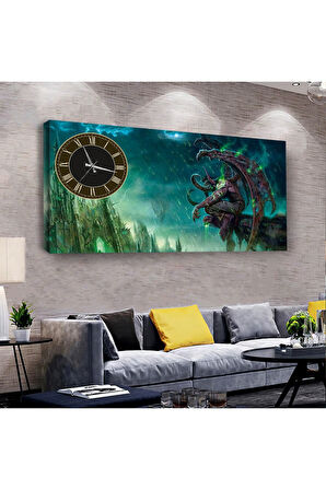 Sanal Dünya 120 X 60 Saatli Kanvas Tablo