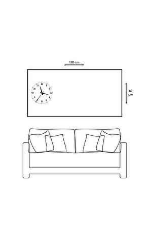 Çiçek 120 X 60 Saatli Kanvas Tablo