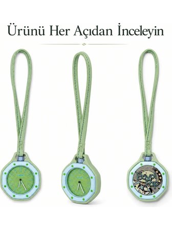 Zvomi Boyal Pap Askılı Saat 44 mm Açık Yeşil Silikon Sekizgen Kasa Quartz Mekanizma