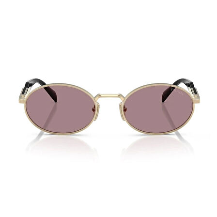 Prada PR 65ZS ZVN20I 55 Kadın Oval Gold Metal Güneş Gözlüğü