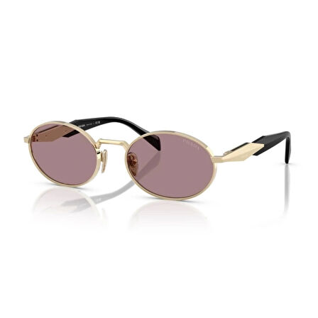 Prada PR 65ZS ZVN20I 55 Kadın Oval Gold Metal Güneş Gözlüğü