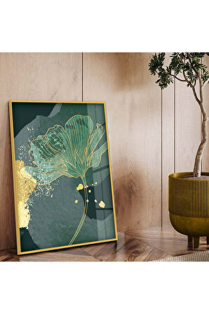 Gümüş Metal Çerçeveli Kolaj Çizim Çiçek Kırılmaz Cam Tablo