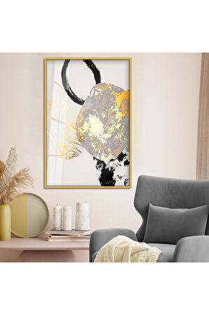 Gümüş Metal Çerçeveli Modern Çizim Kırılmaz Cam Tablo