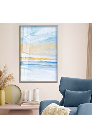 Siyah Metal Çerçeveli Modern Çizim Soyut Tema Kırılmaz Cam Tablo