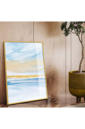 Siyah Metal Çerçeveli Modern Çizim Soyut Tema Kırılmaz Cam Tablo