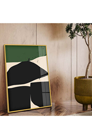 Gümüş Metal Çerçeveli Modern Çizim Kırılmaz Cam Tablo