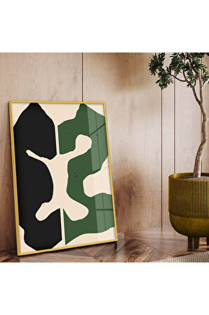 Gümüş Metal Çerçeveli Modern Çizim Kırılmaz Cam Tablo