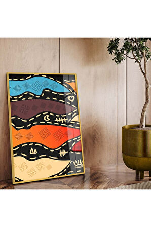 Gümüş Metal Çerçeveli Modern Çizim Kırılmaz Cam Tablo