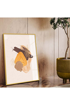 Siyah Metal Çerçeveli Modern Çizim Soyut Tema Kırılmaz Cam Tablo