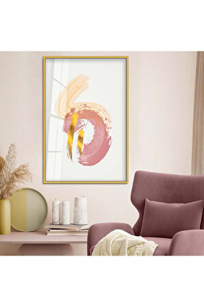 Gümüş Metal Çerçeveli Modern Çizim Soyut Tema Kırılmaz Cam Tablo