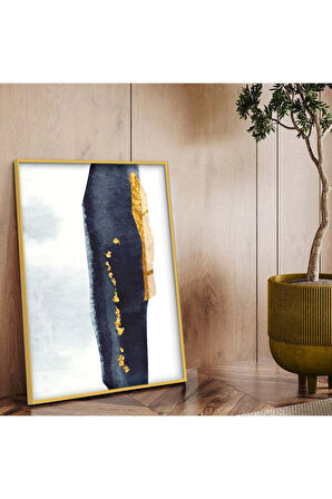 Gümüş Metal Çerçeveli Soyut Tema Modern Çizim Kırılmaz Cam Tablo