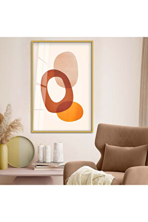 Siyah Metal Çerçeveli Modern Çizim Soyut Tema Kırılmaz Cam Tablo