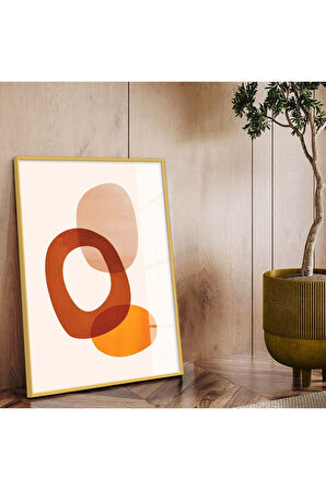 Siyah Metal Çerçeveli Modern Çizim Soyut Tema Kırılmaz Cam Tablo